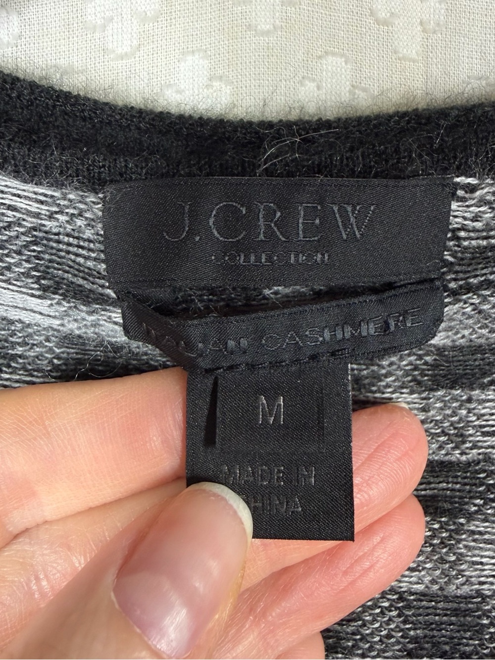 J. Crew Collection Black White Gingham Italian Cashmere Cardigan - Picture 3 of 5